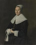 Frans Hals Portrait of woman with gloves oil on canvas